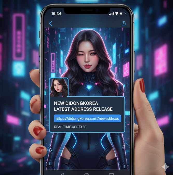 di동코리아 주소 변경 알림 텔레그램 캡처