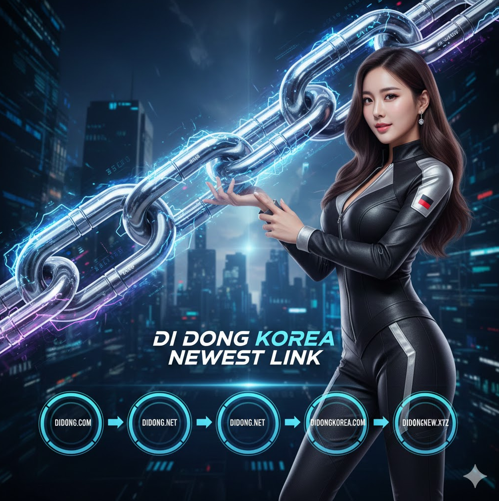 'NEWEST LINK'라는 문구와 함께 체인(Chain) 그래픽을 사용하여 끊김 없는 연결성을 강조합니다