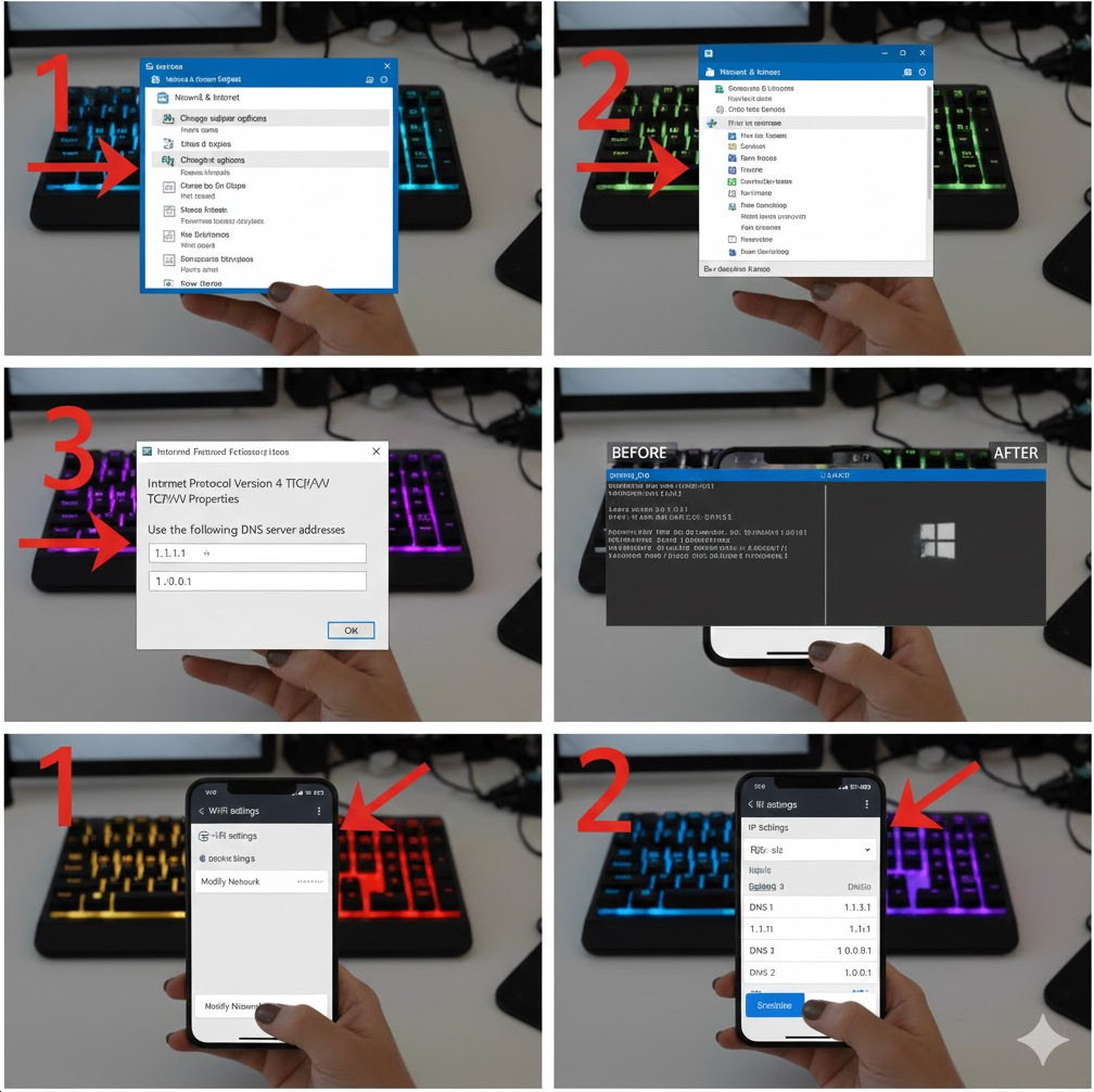 변경 전후 IP가 달라진 것을 확인할 수 있는 비교 화면입니다