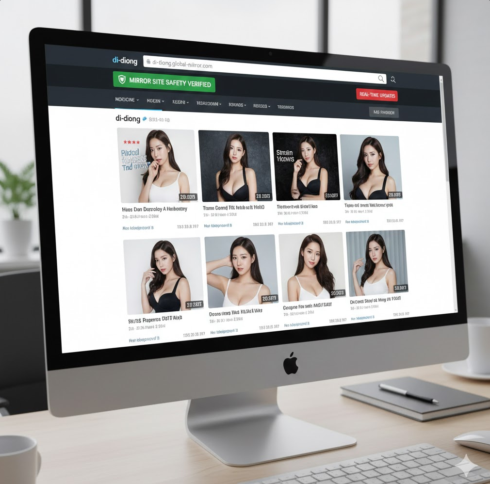 상단에 “미러 사이트 안전 확인됨” 표시와 실시간 업데이트 배지가 들어간 전문적인 화면입니다. 