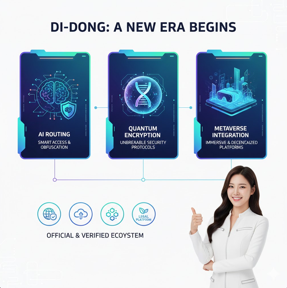 합법 플랫폼 아이콘이 미래 지향적으로 배치되어 있고 “새로운 좌표가 시작된다”라는 큰 문구가 들어간 밝고 희망적인 디자인입니다. 