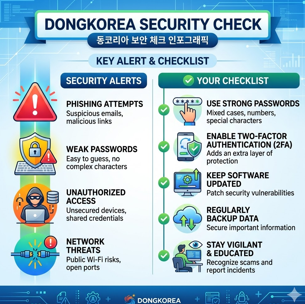 di동코리아 보안 체크 인포그래픽