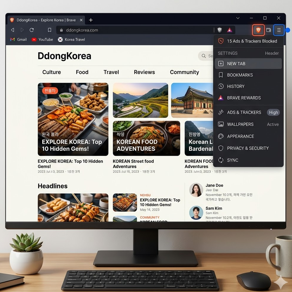 di동코리아 쾌적 세팅 캡처