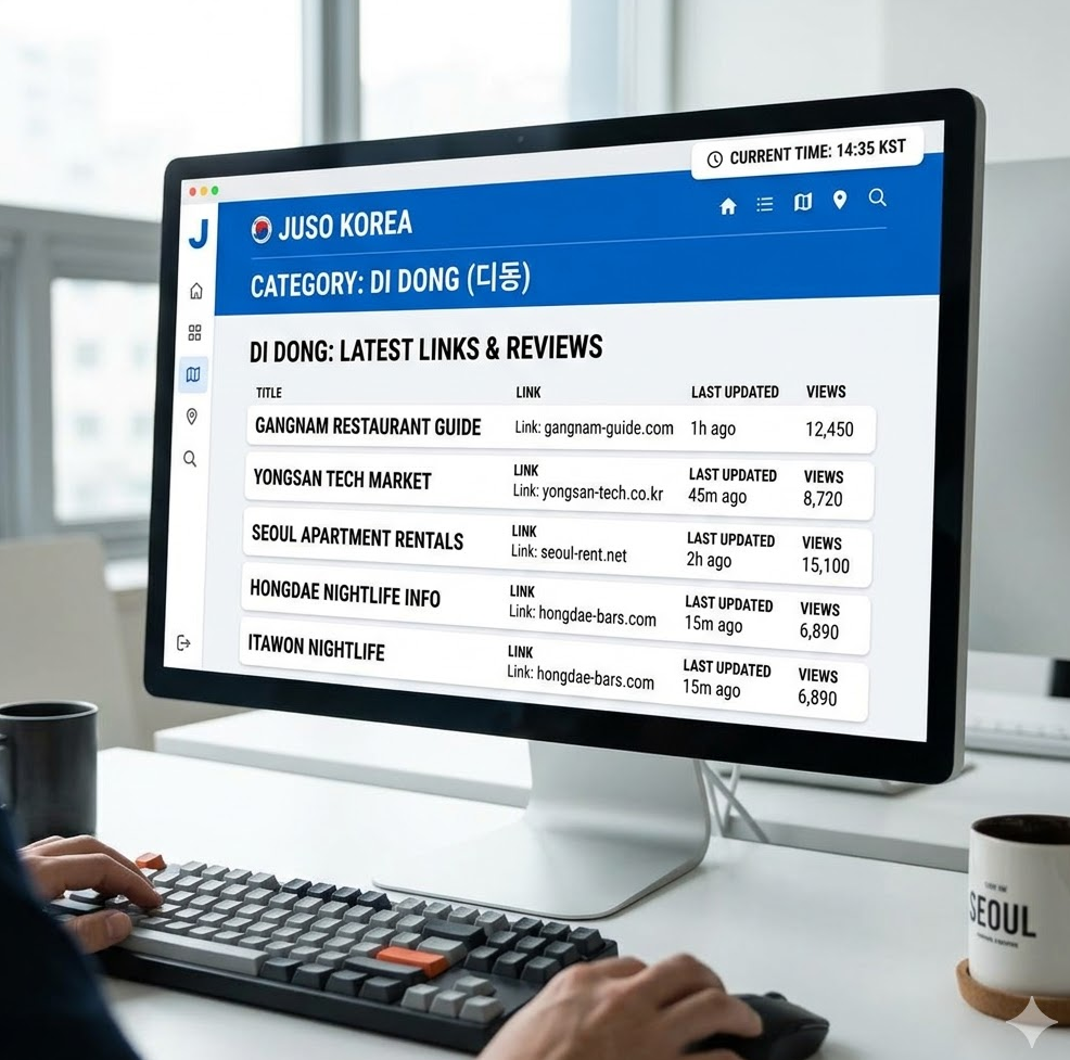 주소코리아 di동 카테고리 페이지 캡처